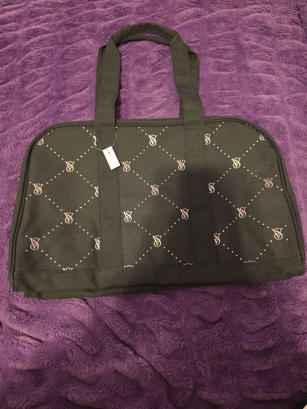 Victoria's Secret Rhinestone Diamante Shine Quilted Design Duffle Tote Bag